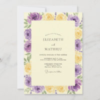 Boda de ranúnculo amarillo amatista eucalipto