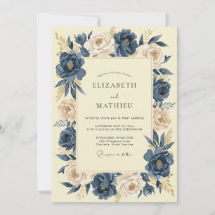 Invitación Boda de ranúnculo de eucalipto con champán de medi