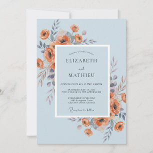 Invitación Boda de ranúnculo de eucalipto con cielo de terrac
