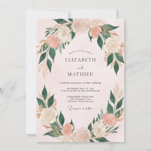 Invitación Boda de Ranúnculo de Eucalipto con Crema de Albari