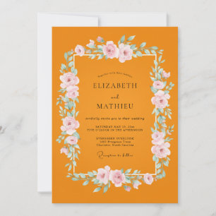 Invitación Boda de ranúnculo de eucalipto con rubor de calénd