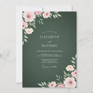 Invitación Boda de ranúnculo de eucalipto de color malva fore