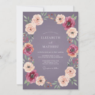 Invitación Boda de Ranúnculo de Eucalipto de Melocotón de Ama