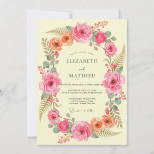 Invitación Boda de ranúnculo de eucalipto de terracota de man