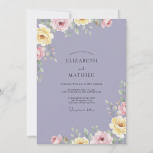 Invitación Boda de ranúnculo de eucalipto lavanda