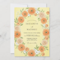 Boda de ranúnculo de eucalipto naranja mantequilla