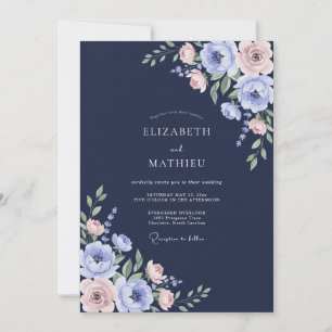 Invitación Boda de ranúnculo eucalipto con toque de rubor a m