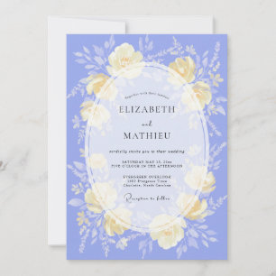 Invitación Boda de ranúnculo eucalipto crema de vincapervinca