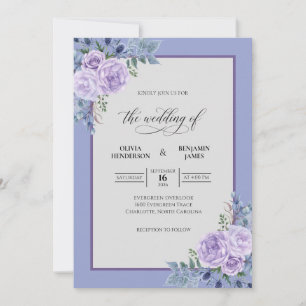 Invitación Boda de ranúnculo salvia pervinca