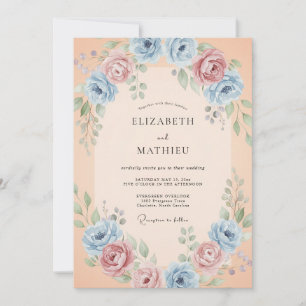 Invitación Boda de ranúnculos de eucalipto con rubor de albar