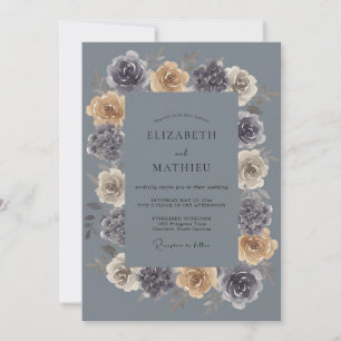 Invitación Boda de ranúnculos de eucalipto de color mauve ace
