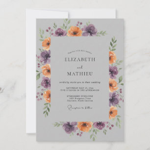 Invitación Boda de ranúnculos de eucalipto de terracota cirue