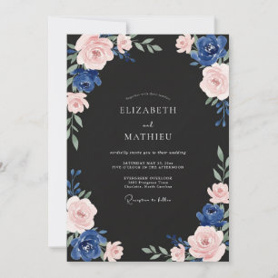 Invitación Boda de ranúnculos de eucalipto en color malva nav