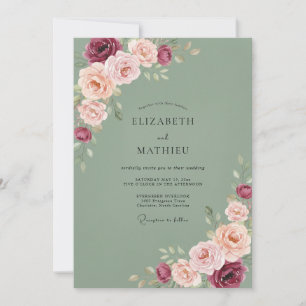Invitación Boda de Ranunculus con Aceituna y Fruta del Bosque