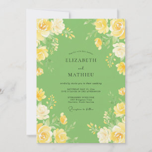 Invitación Boda de Ranunculus de Eucalipto de Limón Pera