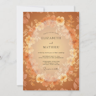 Invitación Boda de Ranunculus de Terracota con Eucalipto Sile