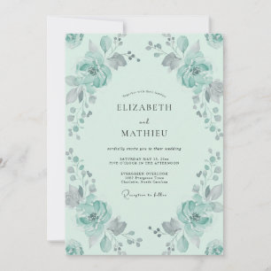Invitación Boda de Ranunculus Eucalipto Menta