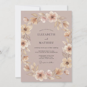 Invitación Boda de Ranunculus Eucalipto Silver Blush