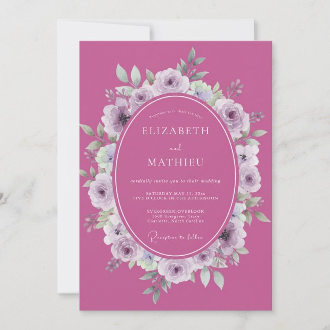 Invitación Boda de Ranunculus Orquídea (Anverso)
