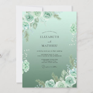 Invitación Boda de Ranunculus Pintado con Espuma de Mar