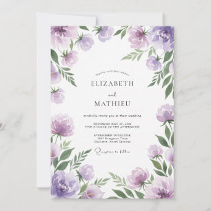 Invitación Boda de Ranunculus Pintados de Violeta