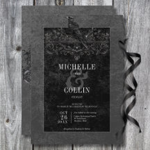 Boda de Raven Negro Gótico y Rosas Negros