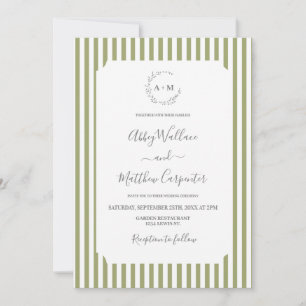 Invitación Boda de Raya Verde Salvia