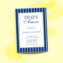 Boda de rayas azules y amarillas That's Amore