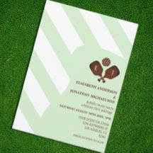 Boda de rayas de pickleball elegante