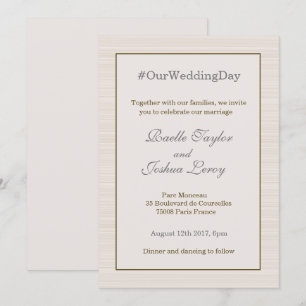 Invitación Boda de rayas grises doradas personalizadas