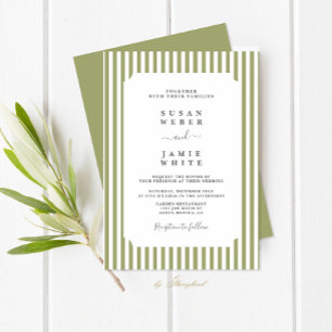 Invitación Boda de Rayas Verdes
