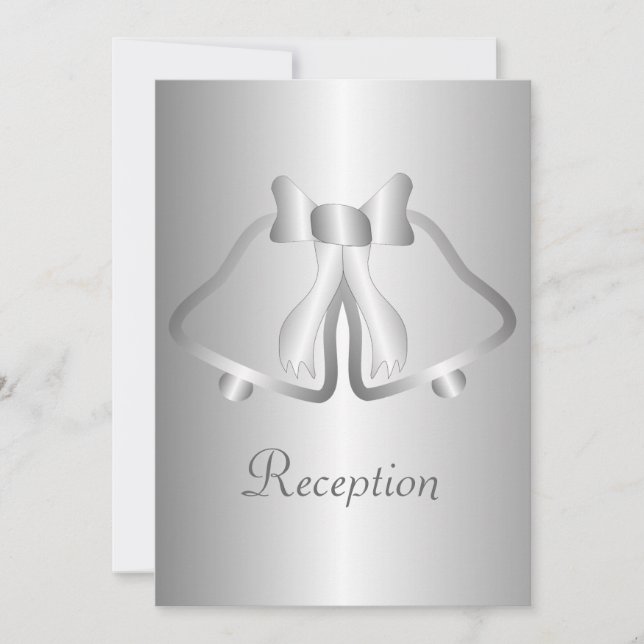 Invitación Boda de recepción de campanas plateadas por la noc (Anverso)