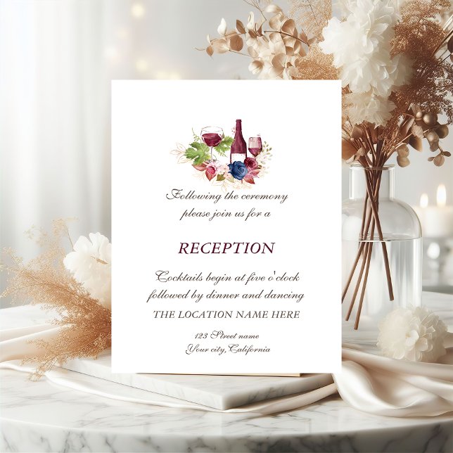 Invitación Boda de recepción de flores de Borgoña Tasring de  (Subido por el creador)