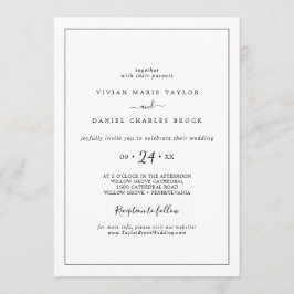 Invitación Boda de recepción minimalista
