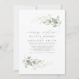 Invitación Boda de recepción por la noche de la vegetación bo