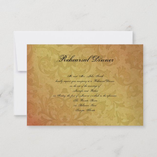 Invitación Boda de Regencia de Otoño Insertar Encendido (Anverso)