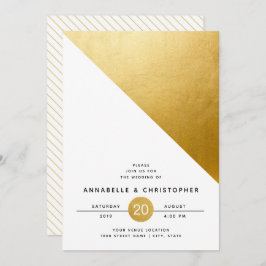 Invitación Boda de Relieve metalizado dorado geométrico moder
