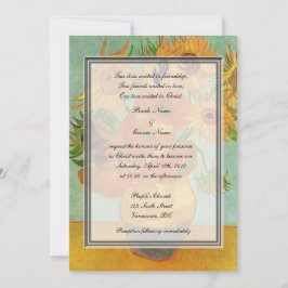 Invitación boda de religión, van Gogh doce girasoles