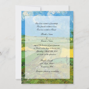 Invitación Boda de religiones. Campos de trigo en Auvers