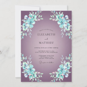 Invitación Boda de Remolino Floral de Amatista