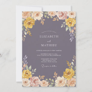 Invitación Boda de remolino floral ocre