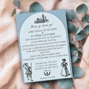 Invitación Boda de Renaixement Medieval en Blau Pols Arquejat
