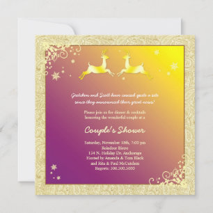 Invitación Boda de renos de diciembre Ducha de parejas