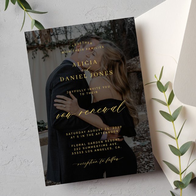 Invitación Boda de renovación de la promesa de oro negro mode (Subido por el creador)