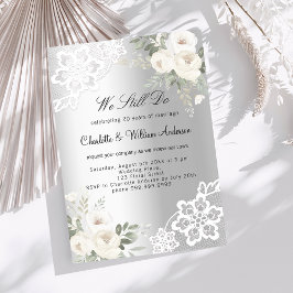 Invitación Boda de renovación de la promesa floral de encaje 