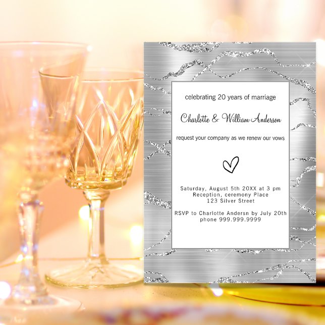 Invitación Boda de renovación de promesa de plata (Subido por el creador)