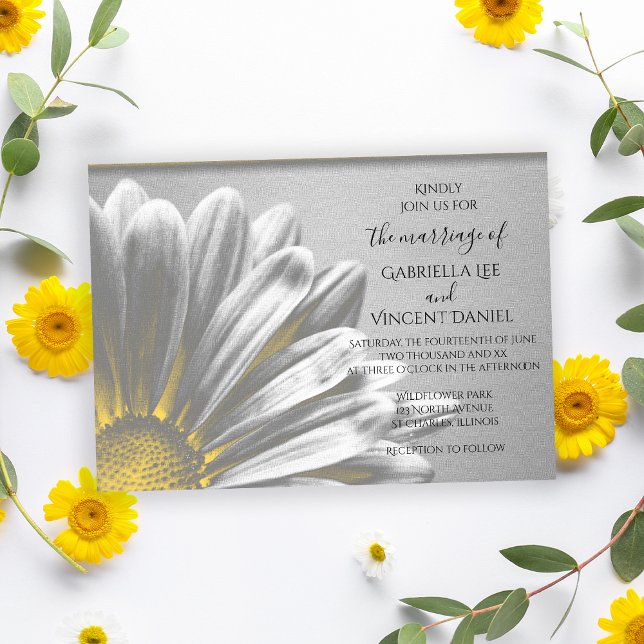 Invitación Boda de resaltados florales amarillos (Subido por el creador)