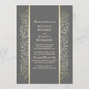 Invitación Boda de respiración de bebé venado elegante de oro