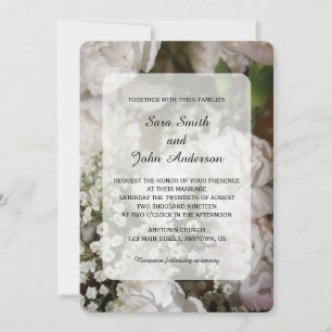 Invitación Boda de Respiración de los Cárnaciones Blancas y e