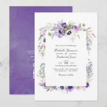 Boda de respuesta QR Code Floral Violeta Polvorien